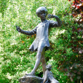 Gartendeko peter pannenstatue Metall Junge große Bronzestatuen für Verkauf